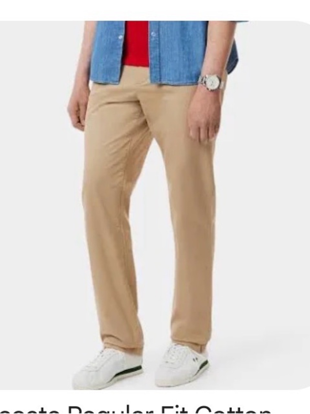 Lacoste Men's khaki Straight Chinos